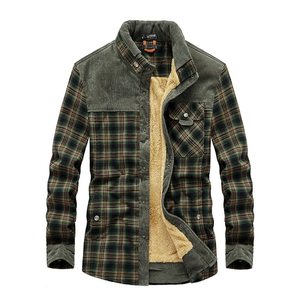 Vêtements d'hiver unisexes en toile de coton épaisse, patchwork à carreaux, manches longues, streetwear, grande taille M-4XL - Product Image 2
