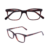 Montures de lunettes optiques transparentes carrées en acétate, monture légère à bordure complète, pour les boutiques optiques en gros sur mesure