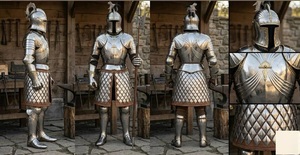 Armadura Medieval Completa – Armadura de Caballero de Acero Pulido para Cosplay, Reenactamiento y Exhibición AYYUB AHMED - Product Image 4