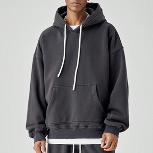 Nuevas sudaderas con capucha de diseño transpirable para hombre, personalizadas, con hombros caídos, con efecto lavado ácido, para uso casual en otoño, a buen precio. - Product Image 5