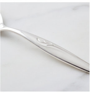 Spatule à gâteau en acier inoxydable, manche courbé argenté, cuillère gravée, 1 pièce pour cérémonie de mariage - Product Image 2