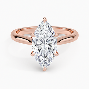Anillo de compromiso de moissanita de 2 quilates con corte marquesa, anillo nupcial solitario con engaste decorativo - Product Image 5