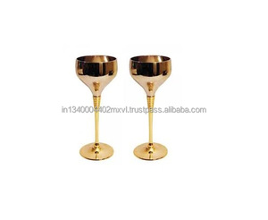 Classic Brass <b>Wine</b> <b>Goblet</b> Engraved Handmade Chalice Vintage Metal Drinking Antique Style Decorative Barware Wedding Gift Table - Product Image 2