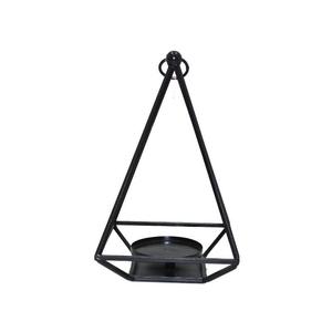 Farol colgante geométrico de cobre con inserto de vidrio para decoración del hogar, portavelas colgantes para velas de té - Product Image 6