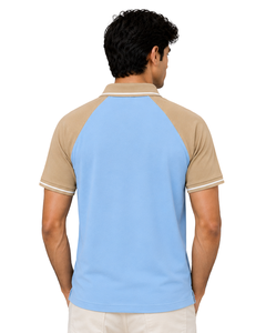 Camiseta Polo Personalizada para Hombre, Color Azul Cielo y Beige, Ropa Deportiva Informal, Transpirable, Camiseta de Golf Premium, Ropa Deportiva de Verano - Product Image 2