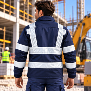 Veste de sécurité haute visibilité, réfléchissante et imperméable avec bas noir, veste de travail pour hommes/femmes - Product Image 3