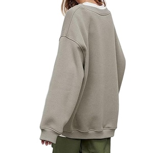 Casual Oversized Pullover Shoulder Fleece Woven Sweatshirt Hoodies Activewear Workout Wholesale Baggy Winter Autumn Loose Tops - Product Image 6