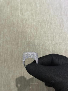 Anillo de Moissanita con Diseño de Trébol, Plata de Ley 925 con Baño de Rodio, Estilo Hip Hop, Corte Baguette, para Hombre, Regalo de Compromiso o Boda - Product Image 5