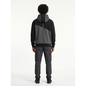 Sudadera con Capucha Asimétrica para Hombre, Personalizada, de Algodón de Tejido Inverso de 430 g/m², con Bloques de Color y Cierre de Cremallera - Product Image 2