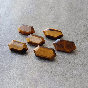 Piedra Preciosa de Ojo de Tigre Natural, Corte Facetado, Forma Hexagonal Grande, Calibrada, para Joyería - Product Image 6
