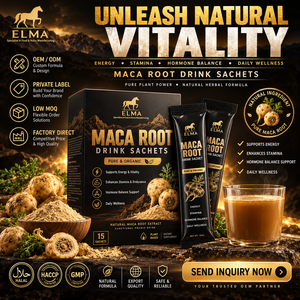 Suplemento de Extracto de Raíz de Maca Natural Halal Elma Food, 60 Tabletas Masticables, Apoyo Energético para Hombres, Metabolismo, Circulación, GMP - Product Image 1
