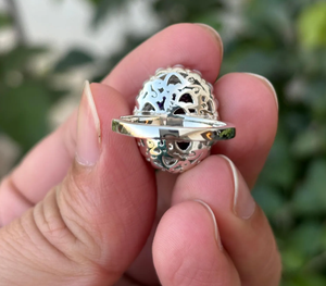 Vintage Amethyst <b>Ring</b> Sterling Silver Pearl Halo Oval Gemstone Antique Style Women Jewelry - Product Image 5