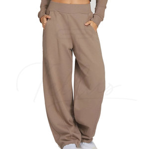 Custom Loose Stylish Trendy Flare Sweatpants Women Straight Wide Leg Full Length Sweatpants Joggers Side Panel <b>Pants</b> OEM - Product Image 4