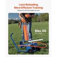 Lanceur automatique de cibles de tir à l'arc sur roues, 55+ yards, angle réglable, en acier, pour 50 cibles de tir à l'arc et pigeons maximum