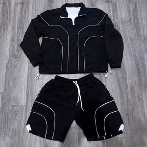 Ensemble survêtement homme tendance : veste coupe-vent en polyester et short, design personnalisé, fermeture éclair intégrale, en nylon - Product Image 5
