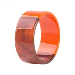 Juego de Brazaletes de Resina Hechos a Mano y Personalizables, Diseño Artístico de Flores Redondas, Color Naranja, Blanco, Marrón, Joyería Artesanal Decorativa - Product Image 6