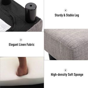 Poggiapiedi Moderno e Confortevole in Plastica e Tessuto per Soggiorno, Camera da Letto, Cucina, Hotel - Product Image 2