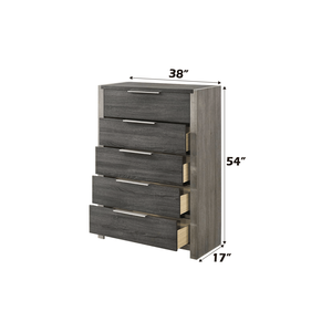 Commode à tiroirs finition gris Jehoram - Product Image 4