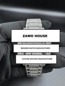 Reloj Mecánico de Acero Inoxidable Antiguo de Lujo Unisex Personalizado con Diamantes Moissanite Hechos a Mano, Precio al por Mayor ZAWO - Product Image 4