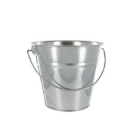 Seau en fer galvanisé au design vintage, avec poignée, pour la décoration et le rangement de jardin et de maison, taille et forme personnalisables