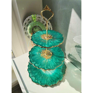 Handcrafted Resin Cake Stand for Luxury Party <b>Table</b> Decor Premium Tableware - Product Image 4
