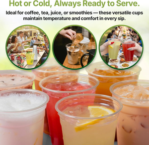 Gobelets jetables transparents compostables de 12 oz pour boissons froides, écologiques, en PLA, sans BPA, biodégradables, anti-fuite, recyclables, adaptés au congélateur, lot de 50 - Product Image 5