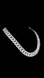 Luxury S925 Silver Rhodium Plated Moissanite <b>Rope</b> <b>Chain</b> Necklace Round Brilliant Cut Channel Setting Statement Necklace - Product Image 4