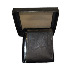 Cartera pulida de piel de vaca dividida ecológica para hombre - Product Image 1