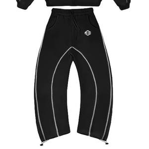 Fashionable Boxy Fit Windbreaker Tracksuits Waterproof Sportswear Set Hip Hop Streetwear Zipper Hooded Nylon <b>Hoodie</b> Sets OEM - Product Image 3