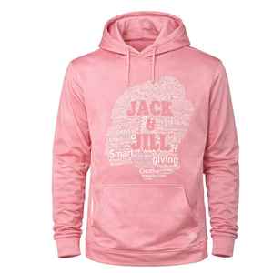 Sweat-shirt rose Jack and Jill avec motif collage de mots, confortable et élégant, pour unisexe et adolescents, vêtement décontracté - Product Image 1