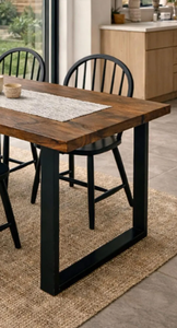 Table à manger de 71 pouces pour 6 personnes, table de cuisine de style farmhouse avec structure en métal, bureau rectangulaire pour manger, meubles de salle à manger - Product Image 6