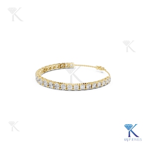 Adjustable Chain Diamond Tennis <b>Bracelet</b> Round Cut 14K 18K <b>Solid</b> Gold Fine Women Luxury Jewelry Supplier Wholesale - Product Image 4