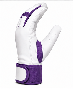 Customized Baseball Batting Gloves High Quality <b>Leather</b> Long <b>Cuff</b> Adjustable <b>Wrist</b> Closure Reinforced Palm Grip Sports Training - Product Image 4