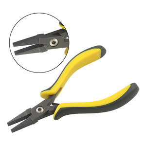 133mm Stainless Steel <b>Flat</b> Nose Precision Pliers Smooth Jaws Yellow <b>Black</b> Ergo Handles Circlip Lap Joint Jewelry Crimping - Product Image 1