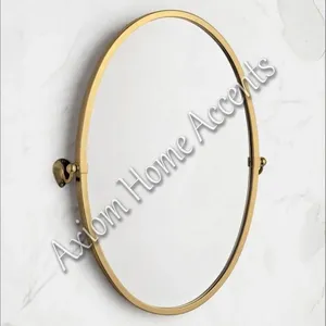 Modern Round <b>Wall</b> <b>Mirror</b> with Rustic Iron surface Ideal for Farmhouse <b>Living</b> <b>Room</b> or Entryway Decoration Axiom - Product Image 4