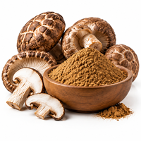 Poudre d'extrait de champignon Shiitake Lentinus Edodes en vrac, 10 % de polysaccharides de haute qualité, marque privée Qidan