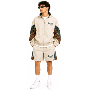 Ensemble coupe-vent pour homme en polyester et nylon, veste zippée et short, deux pièces - Product Image 3