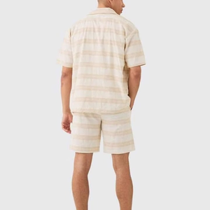 Conjunto de Camisa y Pantalones Cortos de Algodón de Lujo para Hombre, Transpirable, Tallas Grandes, con Manga Corta, Venta al Por Mayor, para Verano - Product Image 2