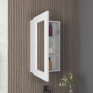 Armadietto Portamedicinali Juno Bianco Stretto 65,3 cm (A) x 39,9 cm (L) con Una Porta e Tre Ripiani Interni per Bagno o Cucina - Product Image 2