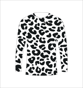 T-shirt de sport respirant à manches longues imprimé léopard noir et blanc pour l'entraînement physique - Product Image 5