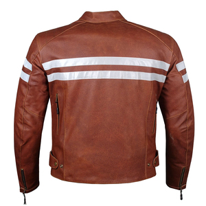 Veste de moto en cuir PU noir uni pour homme, col montant, fermeture éclair, coupe slim, longueur standard, coupe-vent - Product Image 6