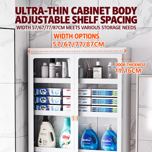 Vitrine moderne à poser derrière une porte avec portes en acrylique transparent, organisateur de rangement multi-niveaux pour objets de collection, figurines et décoration intérieure - Product Image 6