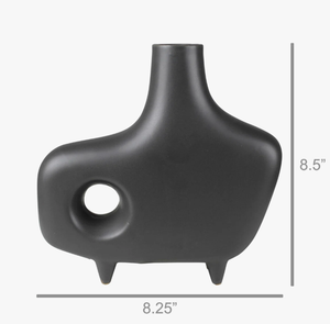Creative Iron Decorative <b>Vase</b> Minimalist <b>Black</b> Metal <b>Flower</b> Vessel Unique Sculptural Table Centerpiece for Interior Design - Product Image 5