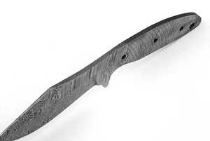 Kit de lame vierge en acier Damas forgé à la main - Lame pleine longueur pour fabrication de couteaux DIY avec étui en cuir et broches en laiton OEM/ODM/OBM - Product Image 5