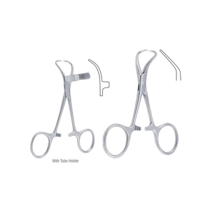 Pinza para toallas Backhaus premium con soporte para tubos - Pinza quirúrgica de acero inoxidable para paños quirúrgicos y tubos de succión - Product Image 2