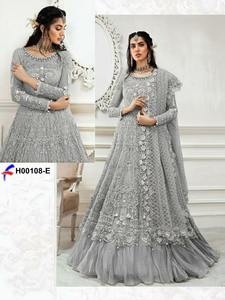 Mode indienne à la mode pour les femmes longue robe Kurti brodée Anarkali avec Dupatta costume de fête de mariage pour les filles - Product Image 3
