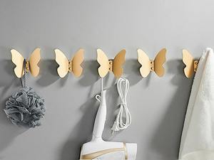 Crochet mural simple en métal en forme de papillon, accent décoratif mural parfait pour accrocher des foulards, des casquettes, des tabliers et des accessoires légers - Product Image 2