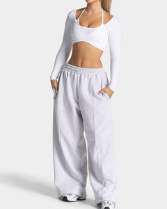 Pantalon large à taille haute, coupe vintage confortable, 100% coton, écologique et imperméable, tendance hiver - Product Image 1