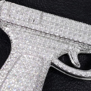 Pendentif Hip Hop en Moissanite Diamant, Argent 925, Bijou de Luxe, Design Audacieux, Cadeau - Product Image 5