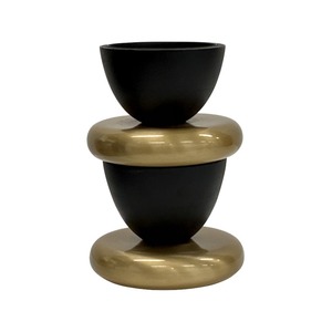 Support de bougie en aluminium noir et or Glam Sham, moderne, fait main, écologique, durable, pour les activités religieuses - Product Image 4